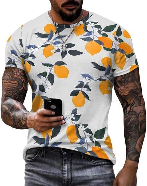 Mens T shirt Tropical Fruit Pattern Cotton T-Shirt 3D Printed Casual Shirt Men's Crew Neck Casual tops summer clothes Fashion patterns