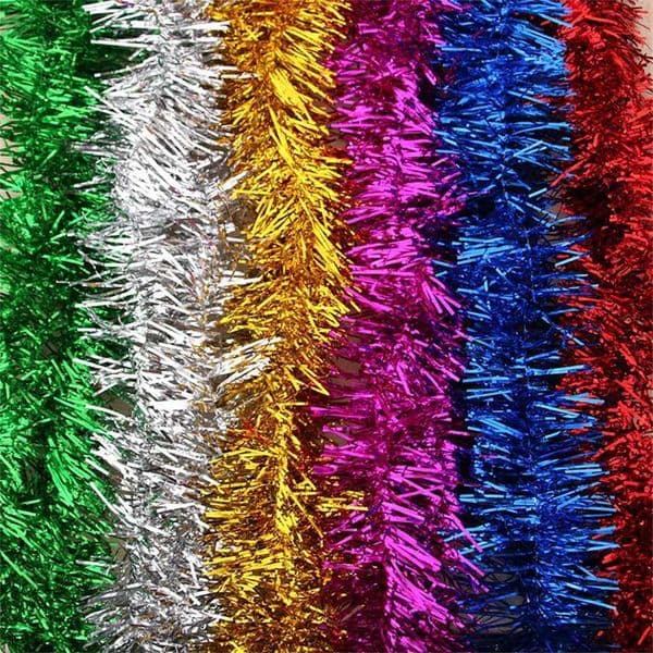 2025 Christmas Tinsel Garland Sparkly Streamer Xmas Tree Decor Hanging Holiday Tinsel Wedding Party Proposal OrnamentXJ241026
