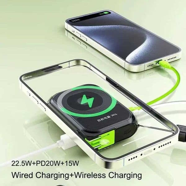 Hot Sale Power Bank 10000mAh 15W wireless charger PowerBank 22.5W PD20W fast charging Poverbank portable charger with cable plug T241026