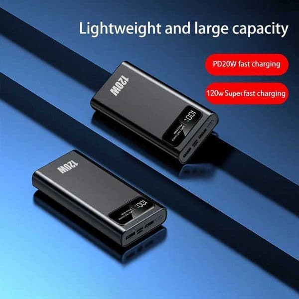 New Arrival 50000mAh ultra large capacity 120W fast charging portable power bank mobile digital display screen Z241026