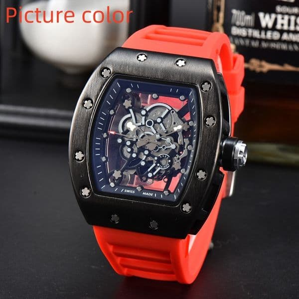 Rich WristWatches for Men 2026 Mens Watches Three needles Quartz Watch High quality Top Luxury Brand Chronograph clock Rubber Belt fashion Gifts RRM series one