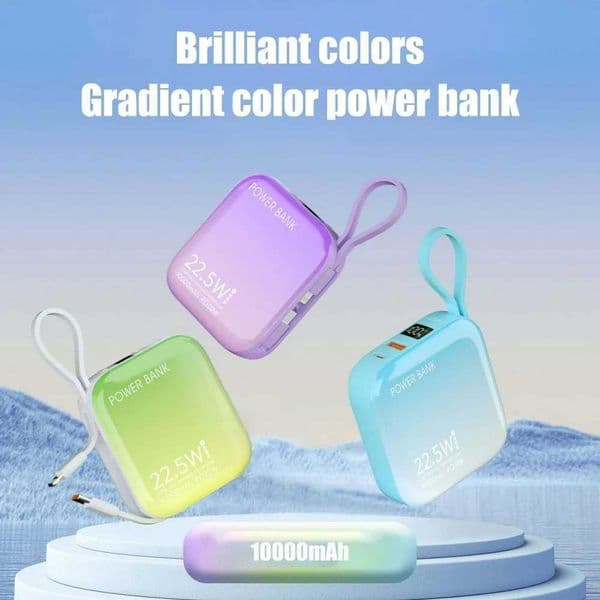 Power pack with built-in cable suitable for Type-C Lightning plug mini portable fast charging mobile phone Powerbank Universal 10000mah M241026
