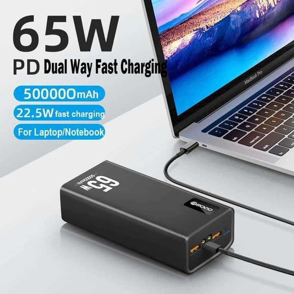 New Arrival 50000mAh Power Bank 65W Fast Charging PowerBank Type C PD External Battery Charger Z241026