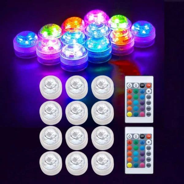 12/6/4/1PCS Submersible LED Lights With Remote Color Changing Pool Waterproof IP68 Underwater Decoration lawn swimming poolLX241026