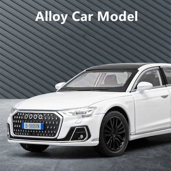 High Quality 1 32 Audi A8 2024 alloy model car toy die-casting metal casting sound and light car toy T241025