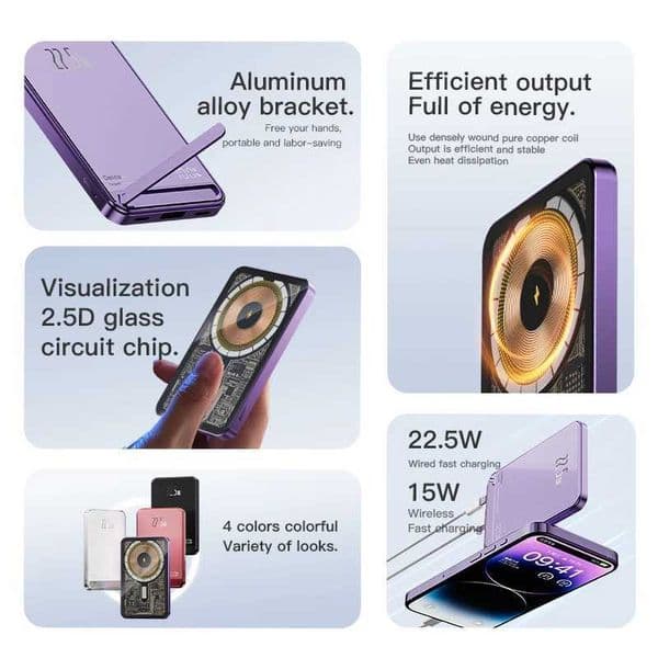 Hot Sale High Quality Aluminum Alloy Power Pack Backup Battery Macsafe Power Pack Magnetic Wireless Phone Charger T241026