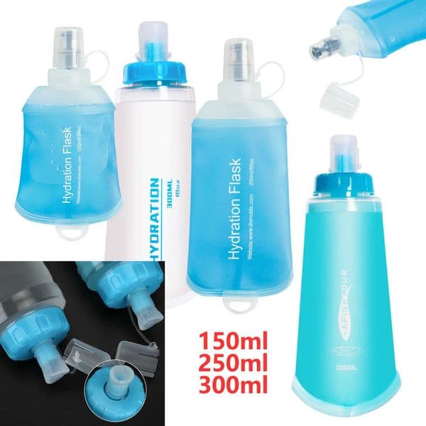 AXEN-Soft TPU Water Bottle Collapsible Flask Foldable Hydrated Running Hiking Camping Cycling 250ml 150mlXJ241026
