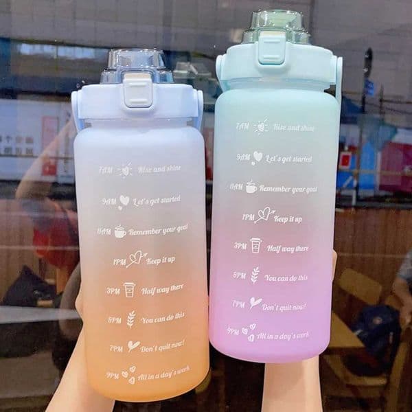 2000ml Large Capacity Plastic Straw Water Cup Sports Water Bottle Outdoor Camping Drinking Tools Frosted Student Couple CupXJ241026