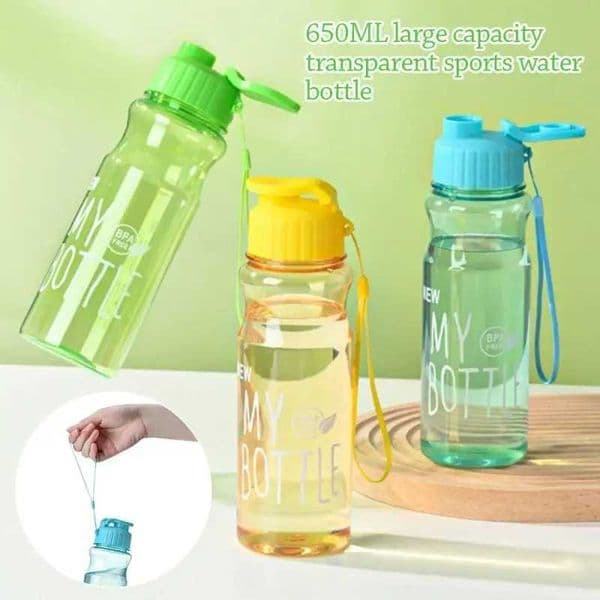 650ml Water Cup Sport Water Bottle Couple Water Cup Plastic Portable Water Container Anti-drop Outdoor Rope Water Bottl Gift MugXJ241026