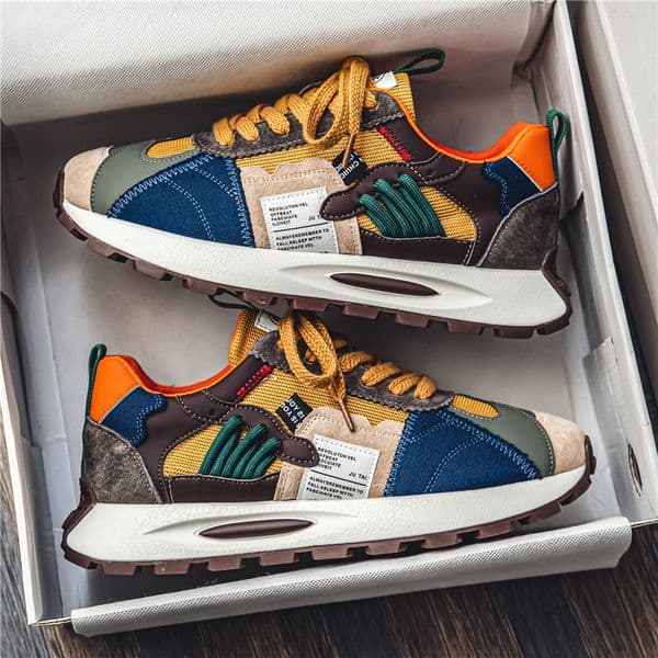 Casual board shoes men's new lightweight thick sole sports shoes men's trend all match low help 2025
