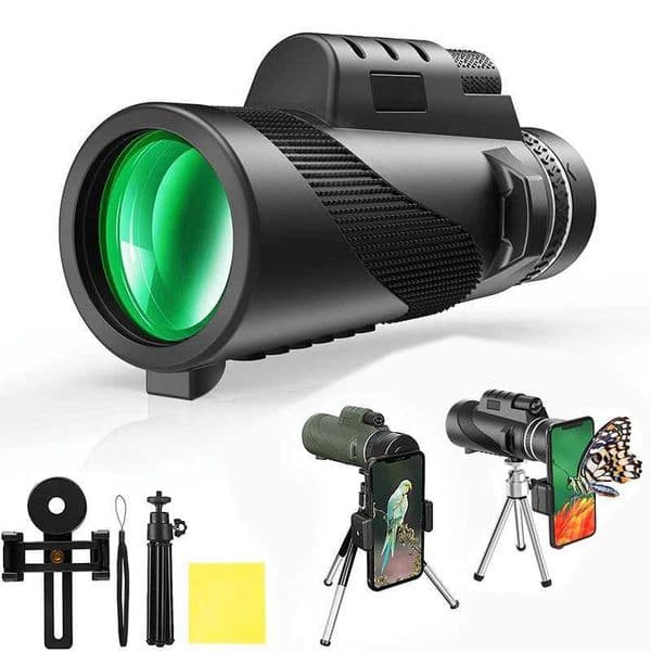 80x100 HD Portable Monocular Professional Telescope Bak4 FMC Long Range Zoom Monocular For Mobile Phone Outdoor Birding CampingXJ241028
