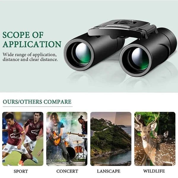 Mini Portable 50000M Telescope Binoculars Powerful 300X25 Folding Long Range Low Light Night Vision Professional BinocularsXJ241028