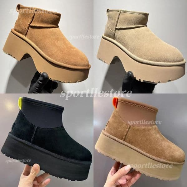 Heights Cozy Clog Designer Slippers Women Platform Tazz Tasman Fall Chestnut Mustard Seed Winter Snow Slip-on Clogs Ultra Mini Boots Fur 34-41