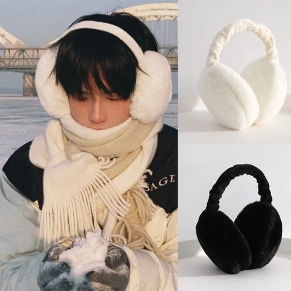 Soft Plush Ear Warmer Winter Warm for Women Men Fashion Solid Color Earflap Outdoor Cold Protection Cover y241028
