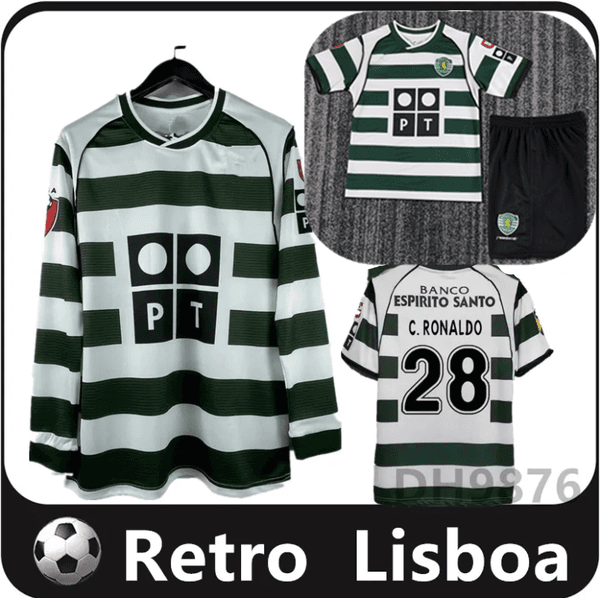 01 02 03 04 Lisboa retro soccer jerseys ronaldo Marius Niculae 2001 2002 2003 Men kids kit Lisbon C.RONALDO Classic Vintage football Long sleeved shirts tops CP 16-2XL