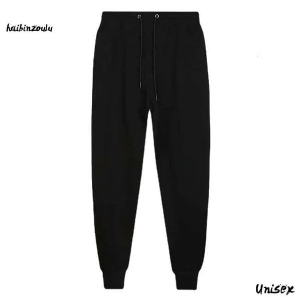 Mens Cotton Casual Pants Thickened Drawstring Sweatpants Loose Plus Size and Ankle Black Gray 241028