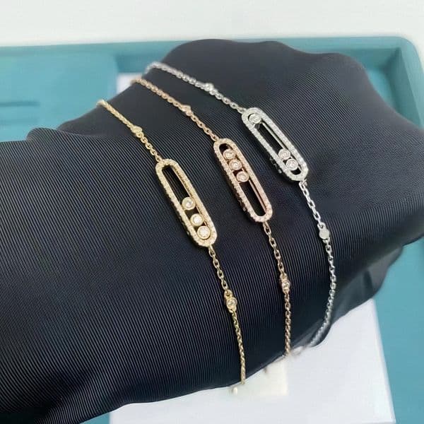 dynamic diamond chain V gold jewlery for women move bracelets 3 color designer bracelet accessories christmas gifts