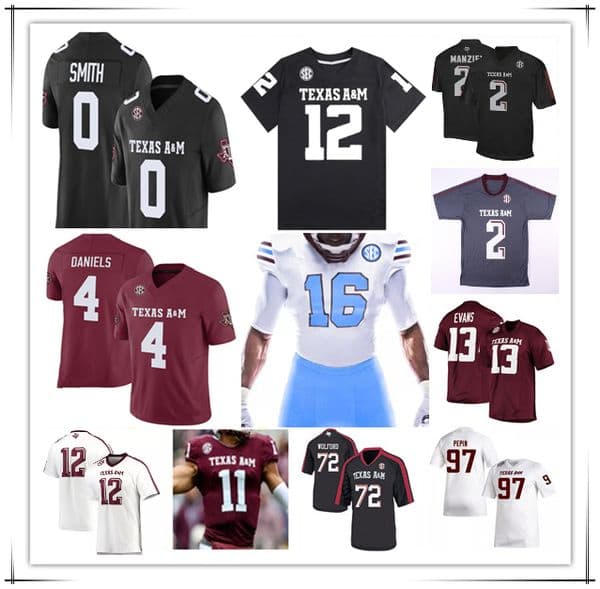 Conner Weigman Aggies College Football Jerseys Le'Veon Moss Amari Daniels Noah Thomas Cyrus Allen Jabre Barber Taurean York Scooby Williams Nic Scourton Mike Evans