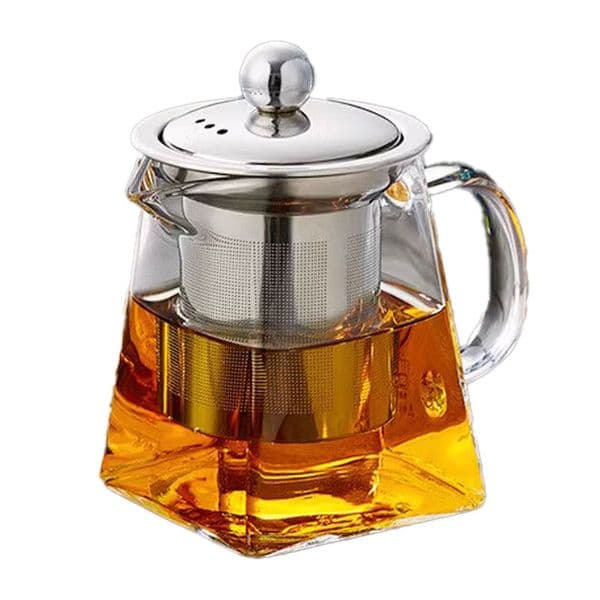 2026 350Ml 550Ml Clear Borosilicate Glass perfume Teapot Tea Tool With cologne Stainless Steel Infuser Strainer Heat Resistant Loose Leaf Teas Pot Free Shipping