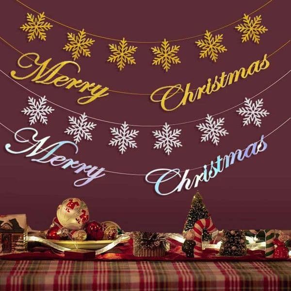 Merry Christmas Banner Pull Flag Christmas Party Decoration 2023 Navidad Paper Garland Natal Noel 2024 New Year Decor SuppliesXJ241029