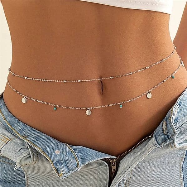 Summer Boho Minimalist Multilayer Waist Beads For Women Fashion Geometric Sequins Sexy Body Belly Chain Jewelry Accessory 241028