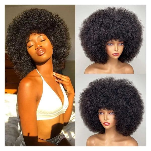 New Arrival Short African twisted curly wig with fluffy bangs natural Bob wig Brazilian full body wig sold at 180% density Z241028