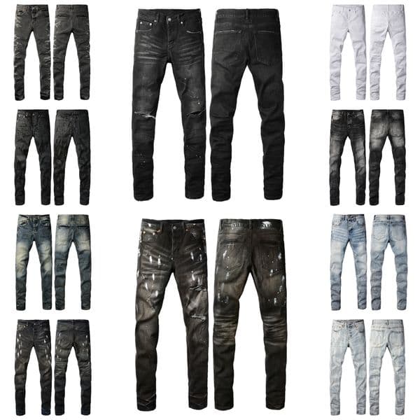 mens designer jeans skinny jeans men pencil pants hole cotton print hip hop black jeans streetwear white trousers fashion pants high-end quality slim fit jeans pants