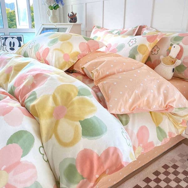 100% Four Pure Cotton Bed Sheets, Double Duvet Cover, Student Dormitory Three Piece Set, Minimalist Bedding