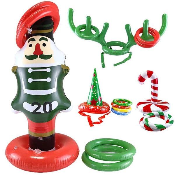 Christmas Inflatable Ring Toss Game Ferrule Ring Snowman Antlers Hat Candy Party Kids Favor Outdoor Entertainment Projects PropsXJ241029