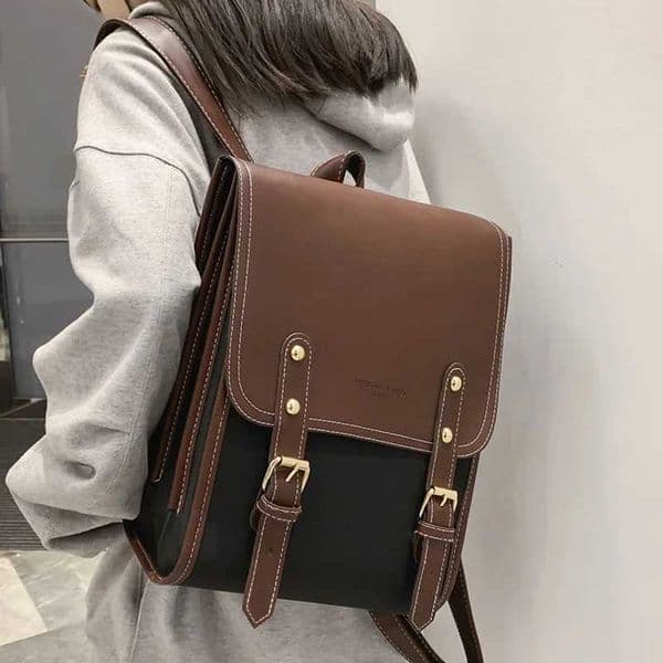 Retro Fashion Woman Backpack Pu Leather School Bags for Teenagers Girls 2024 Simple New Designer Hand Shoulder 241029