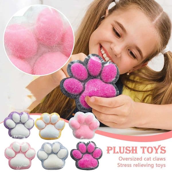Soft Cat Claw Clip Toy Cute Sticky Texture Silicone Cat Claw Toy Slow Bounce Stress Relieving Toy Happy Childrens Toy Gift W241029