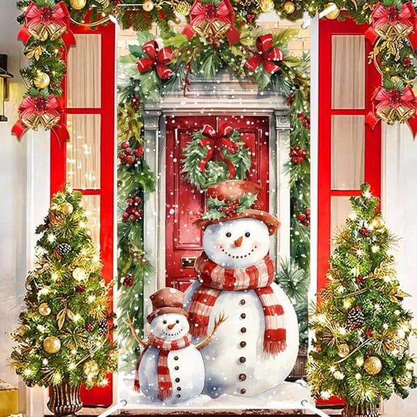 Christmas Snowman Vertical Flag Banner Navidad Natal Noel Santa Claus Hanging Pendant Merry Christmas Decor 2024 New Year 2025XJ241029