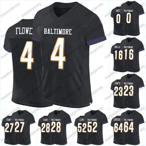 Cities Football Jerseys 4 Flowers 64 Linderbaum 16 Wallace 23 Simpson 98 Jones 95 Robinson 28 Kane 0 Smith 79 Stanley Custom Jersey