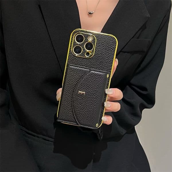 Leather Mirror Wallet Phone Case For iPhone 16Promax 14Plus 15Pro 13 15 12 Pro Max 14 13mini 11 XS Max XR H Designer Electroplating full edging Flip Card Slot Phone Case