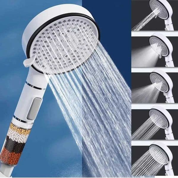 5 Modes Shower Anti Limestone Filter Hygienic Remove Chlorine Handheld Rainfall Filtration Bathro Shower M241030