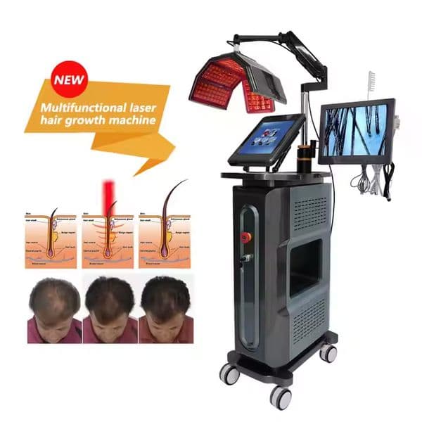 Factory Price red Light Therapy Diode Laser Hair Growth Machine Electric Anti-Hair Loss Scalp Analyzer Hair Follicle Detector LED Skin Rejuvenation Device