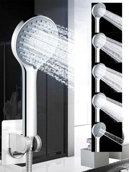 5 Modes Pressuri Shower with Hose Bracket Spa Handheld Shower Bath Sprayer Nozzle Shower Set Faucet Bathro Accessories M241030
