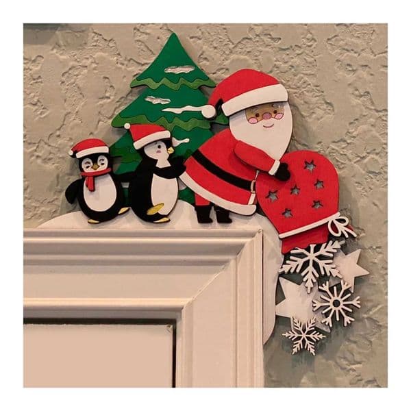Christmas Decoration Greeting Sign Sturdy Durable Christmas Ornament for Door Frame DecorationXJ241026