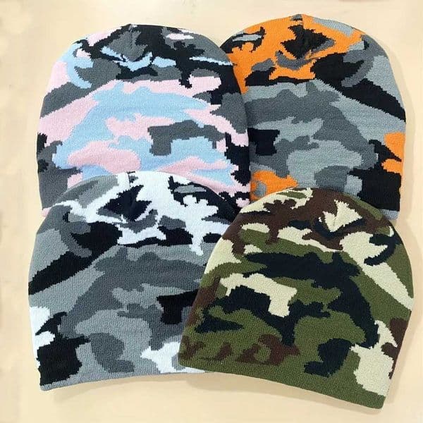 ie/Skull Caps 1PC kidss camo knit hat matching color street cold hat skull hat unisexes suitable for daily leisure outdoor sports wh Z260428