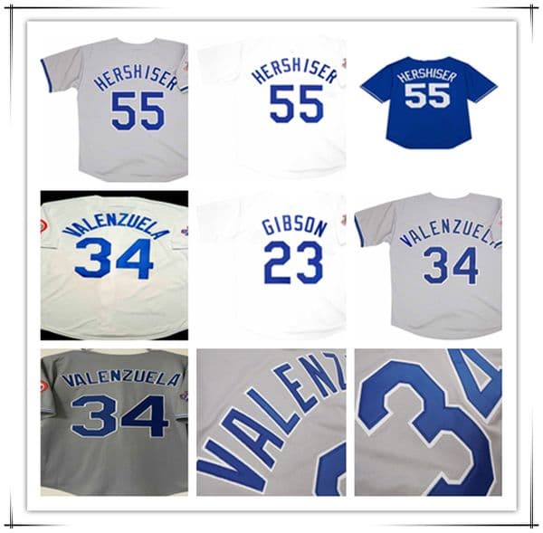Fernando Valenzuela Orel Hershiser 1981 1988 Throwback WS Baseball Jersey Jackie Robinson Steve Garvey Kirk Gibson MIKE SCIOSCIA Tommy Lasorda Don Sutton Ron Cey 4X