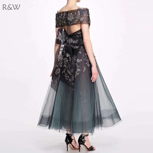 Elegant Grey Sequin Mermaid Long Prom Dresses For Black Girls Sheer Neck Plus Size Sweep Train Formal Evening Ocn Gowns mal