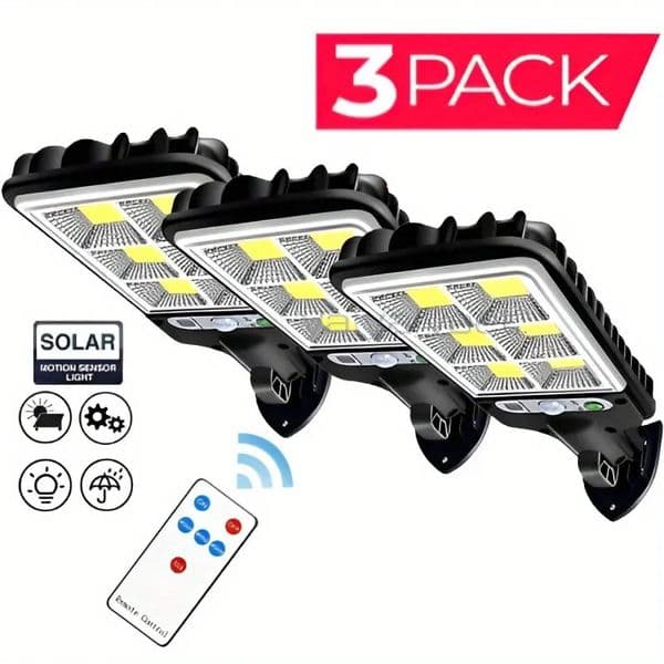 3PCS Outdoor Solar Wall Light LED Motion Sensor Bright Flood Street Lamp 3 Modes 241028