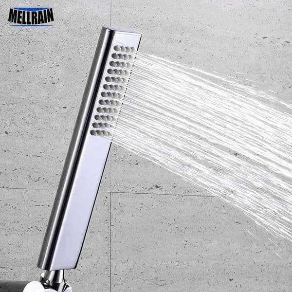 Quty brass hand hold shower square rounded rectangle design polishing bright ch water saving sprayer M241030