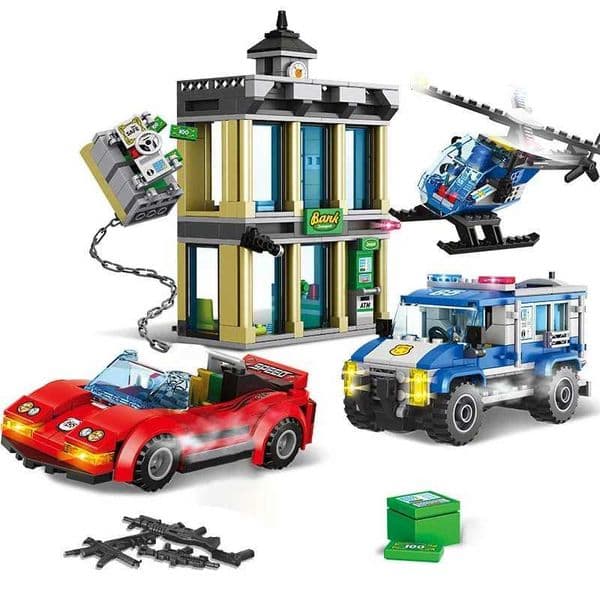 655Pcs Ci Police Catch Bank Robber Sets Building Blocks SWAT Vehicle Helicopter Policeman Thieves Figures Bricks Toys ChildrenXJ241029