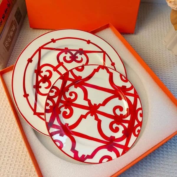 Classic European Mosaic Set Bone Porcelain Salad Dressing Ceramic Steak Plate Afternoon Party Gift Box BC1