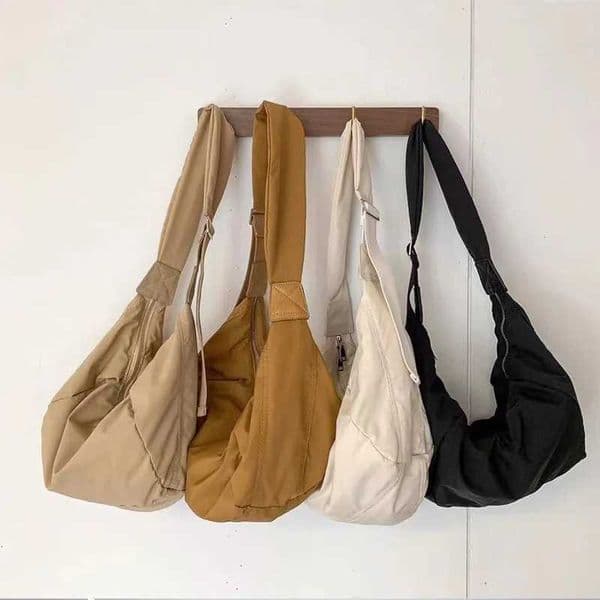New Women Shoulder Bags Large Capacity Versatile Crossbody Dumplings Student Shopping Leisure Nyl Crescent BagXJ241029