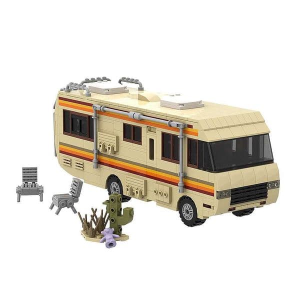 2026 New Gobricks MOC Classic Movie Breaking Bad Car Building Blocks Kit Walter cologne White Pinkman Cooking Lab RV Vehicle Model Toys perf