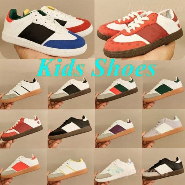 Designer Kids Running Shoes toddler Sneakers youth boys girls Trainning Shoe Runner Black red blue White Sports Trainers