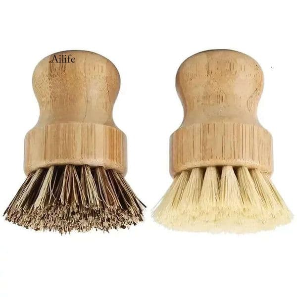 Bamboo Dish Scrub Brushes Kitchen Wooden Cleaning Scrubbers For Washing Cast Iron Pan Pot Natural Sisal Bristles DHL Fy5090 1031
