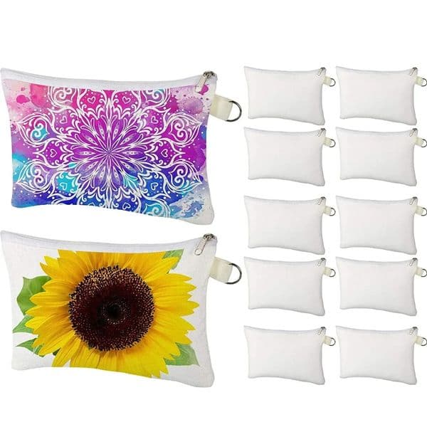 Cosmetic Multipurpose Favor Sublimation Blan DIY Heat Transfer Makeup Bags Iron on Zipper Canvas Pouch Toiletry Sep01